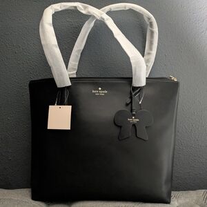 Kate Spade Black Structured Tote with Charm